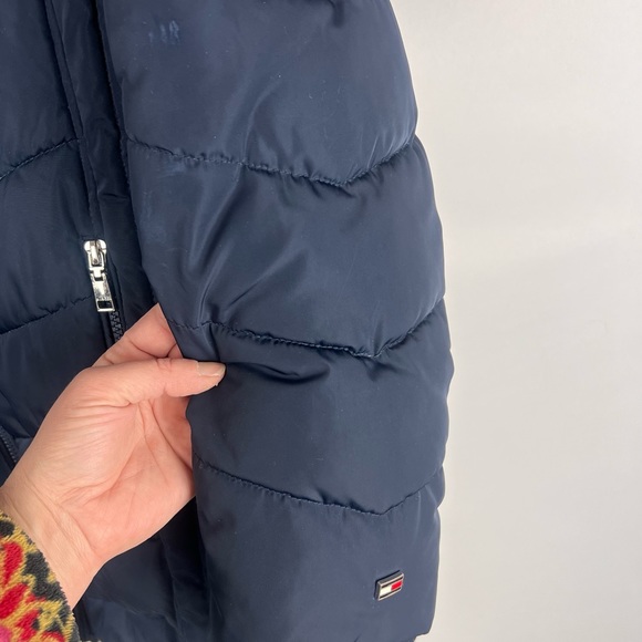 Tommy Hilfiger Navy Puffer Coat Size M - Picture 5 of 11